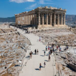A view of the Panathenaic Way after the completion of reconstruction works on the walkways (photo T. Souvlakis, 2021)