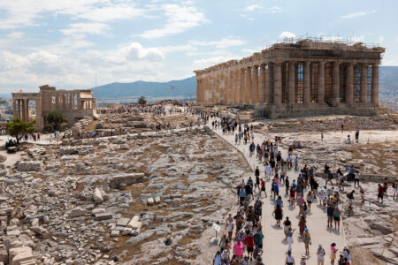 A view of the Parthenon from the west